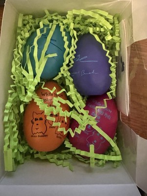 Set Of 4 - 2008 White House Easter egg Roll President George W Bush -Laura & Dog