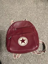 Thirty One Backpack Style Purse In Burgundy With Star Motif