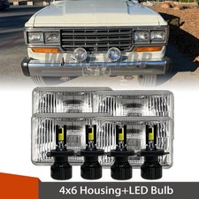 4pcs 4x6 Led Headlights Hilo Beam For Toyota Land Cruiser 1988 1989 1990