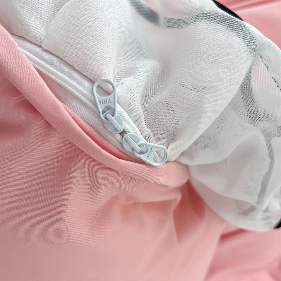 Funda nórdica para niños tamaño doble, juego de cama con volantes y pajarita, edredón de 2 piezas Foto 4 de 4