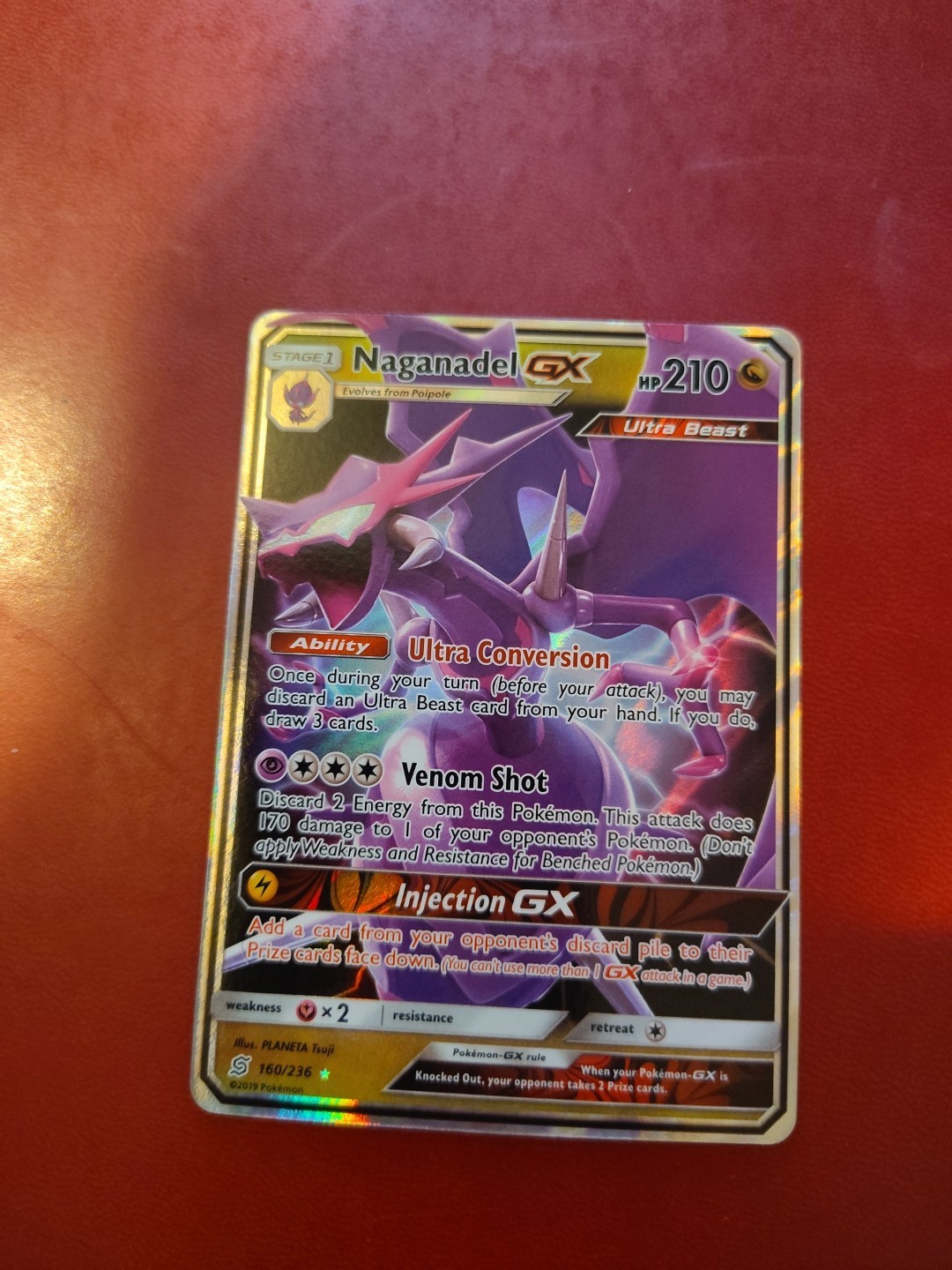 Pokemon TCG SM Unified Minds Naganadel GX 160/236 Ultra Rare Holo NM!