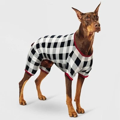 TARGET WONDERSHOP MATCHING FAMILY Dog & Cat Buffalo Plaid Check Pajama White/Black Holiday Xmas Target Wondershop
