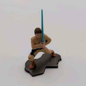 Hasbro Star Wars Jedi Painted Miniature Figure w/ Blue Lightsaber & Base