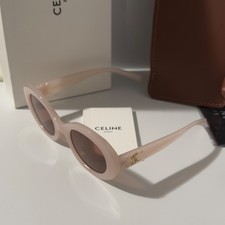 Celine CL40194U Oval Sunglasses Blush Pink Frame Brown Lens  Women Ships Today