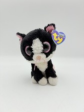 TY Beanie Boos Pepper The Cat Plush Black White Tuxedo Kitten Pink Eye Solid 6"