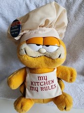 Vtg '81 Garfield My KITCHEN MY RULES ATTITUDE Cookin Chef Dakin Plush 12" Tall