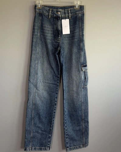 NWT IRO Paris Nerina 100% Cotten Blue Light Wash Denim Jeans Women Sz 32 $395