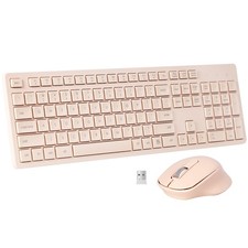 Wireless Keyboard and Mouse Combo, Quiet and Soft 2.4G Full-Size Computer Key...
