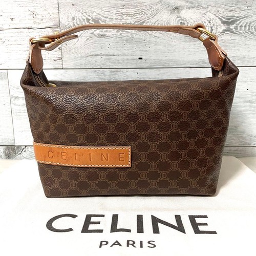 Celine Brown PVC Leather Trapeze Handbag Authentic Classic Bag