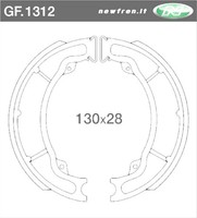 GF1312 - Paar Bremsbacken Hinten Newfren SYM Fiddle II 125 2008-2010