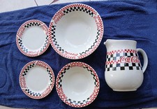 Pichet Gibson Coca Cola 5 P Bl+Red Checkerbrd vintage 1997, service Bol + dessert 