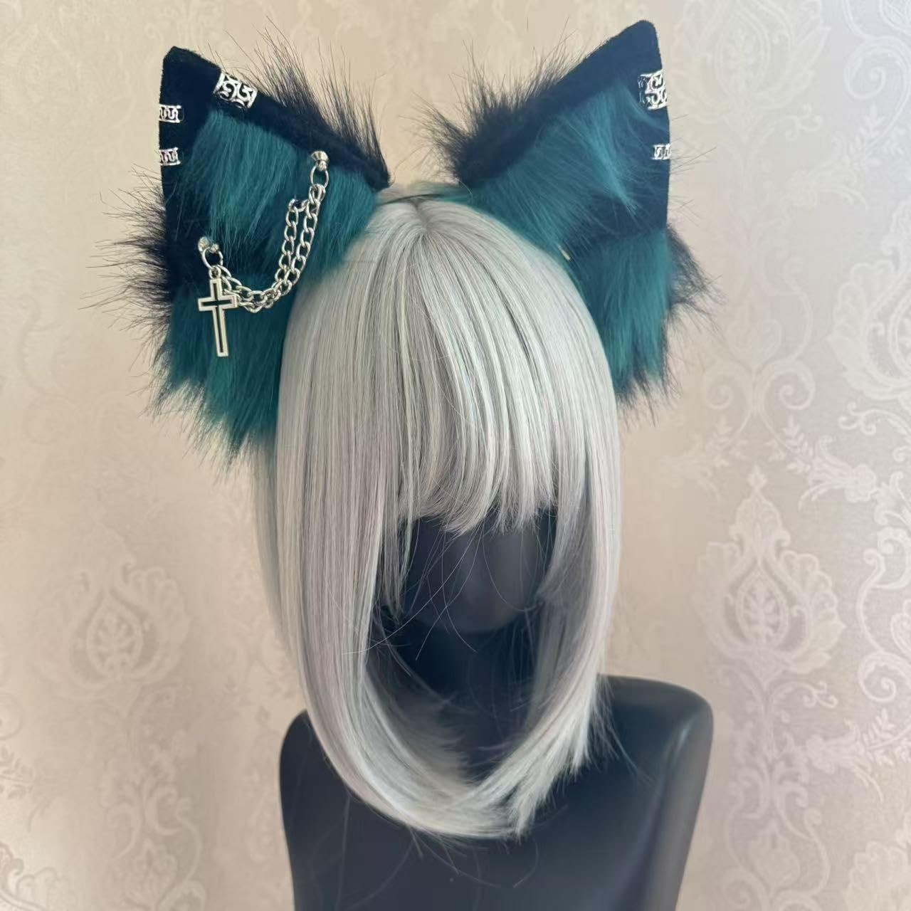 Furry Cat Wolf Fox Ears & Tail Set for Cosplay, Costume Accessories Headband image 5