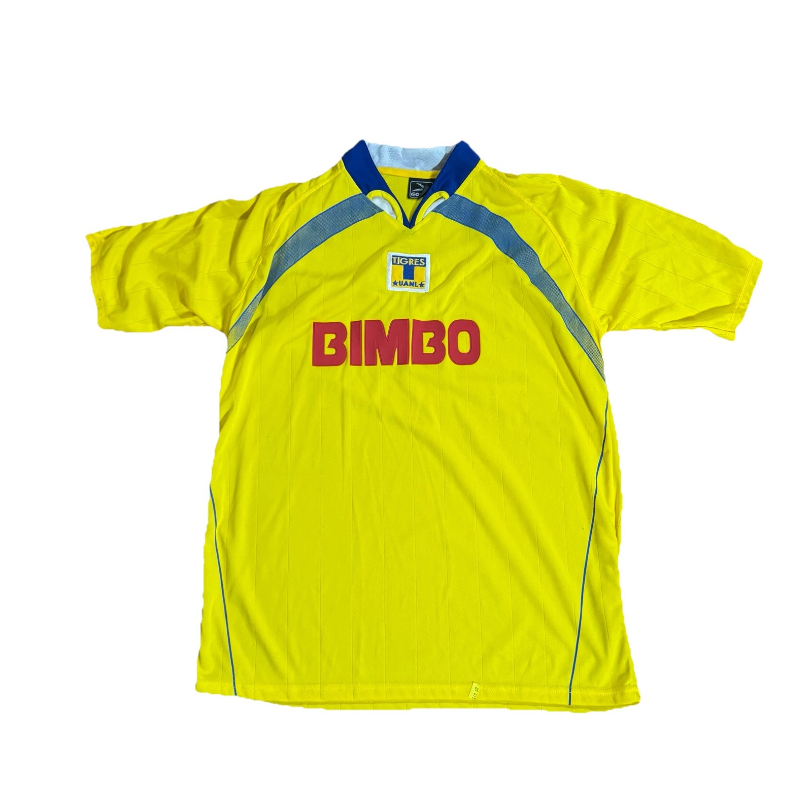 Vintage Tigres Unal Bimbo Yellow Embroidered Soccer Jersey Size Large
