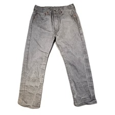 Levis 501 Original Fit Grey Denim Jeans Mens 32x30 Button Fly 00501-1403