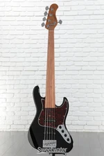 Sadowsky MetroExpress Vintage JJ Bass Fretless, 5-string - Black High Polish