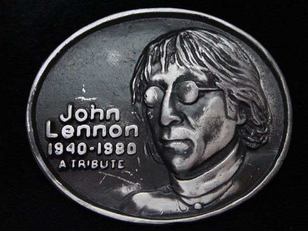 PF11162 VINTAGE 1970s **JOHN LENNON 1940-1980 A TRIBUTE** MUSIC BELT BUCKLE