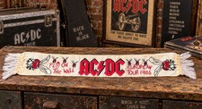 Vintage 1986 AC/DC Fly On The Wall European Tour Concert Scarf Banner Rare White
