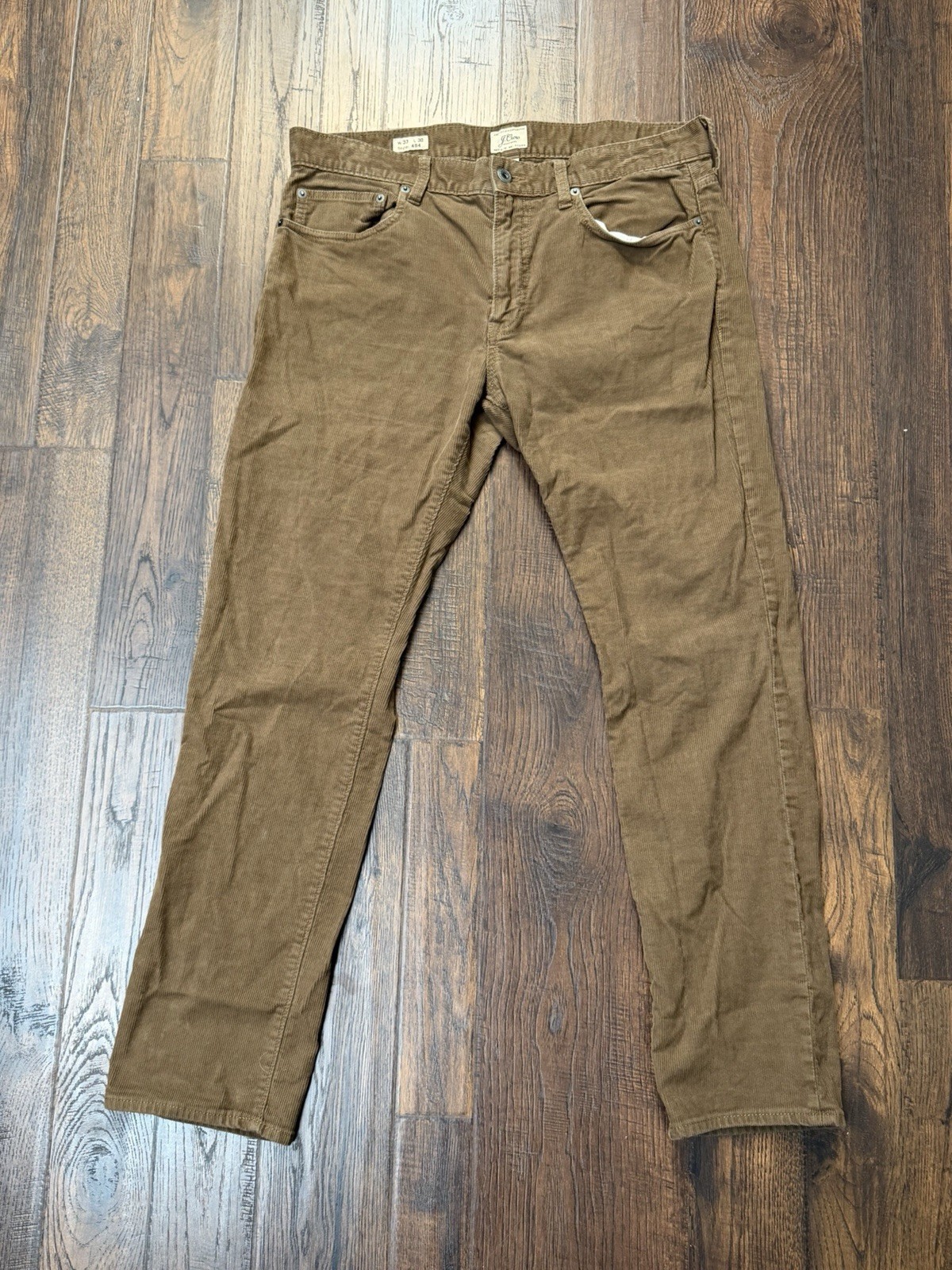 J.Crew 484 Slim Fit Corduroy Pants Mens 33x30 Khaki Tan Stretch Casual Workwear