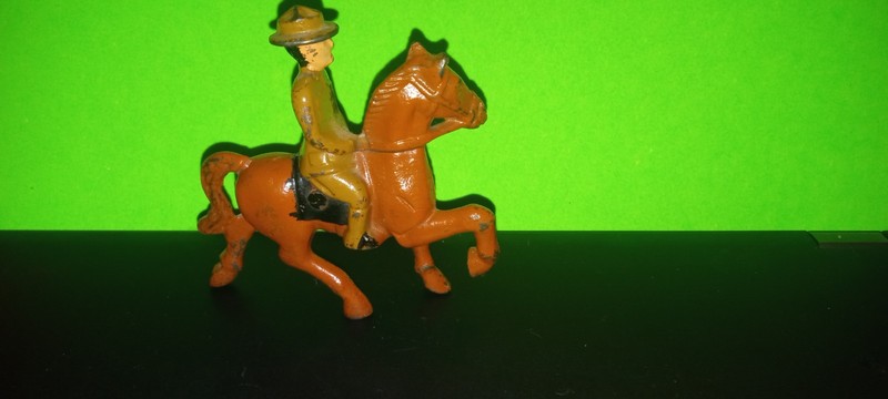 1930's Barclay Soldier On Horse.   Rocco's Vintage Toy Chest..