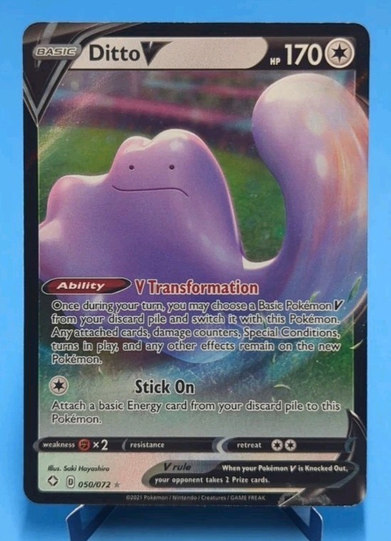 Ditto V 050/072 Pokémon TCG 2021 Ultra Rare Holo – Shining Fates – Near Mint