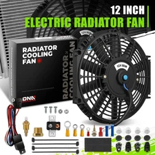 12inch Electric Radiator Slim Push Pull Cooling Fan 12V Relay Kit Mounting Kit
