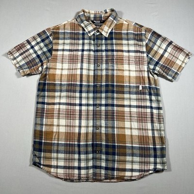 Outdoor Research Shirt Mens M Brown Blue Weisse Plaid Hiking Camping Outdoors