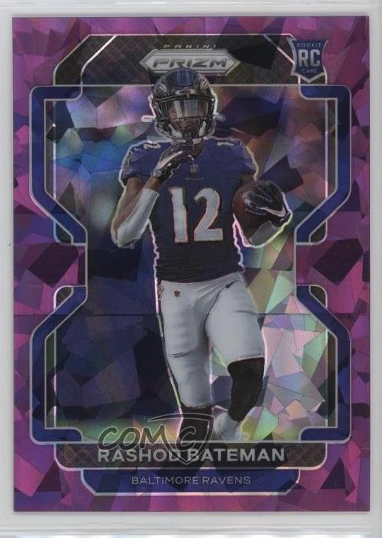 2021 Panini Prizm Purple Ice 143/225 Rashod Bateman #340 Rookie RC k4s