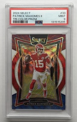 2024 Panini Select Concourse Patrick Mahomes II Tri-Color Prizm #33 /299 PSA 9
