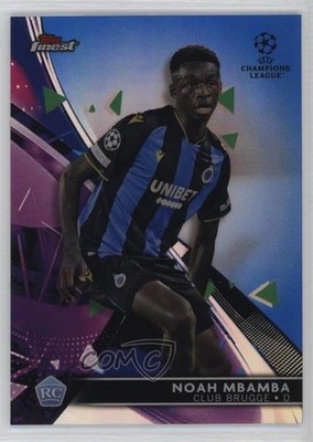 2021 Finest UEFA Champions League Blue Refractor /150 Noah Mbamba Rookie RC 0ny1