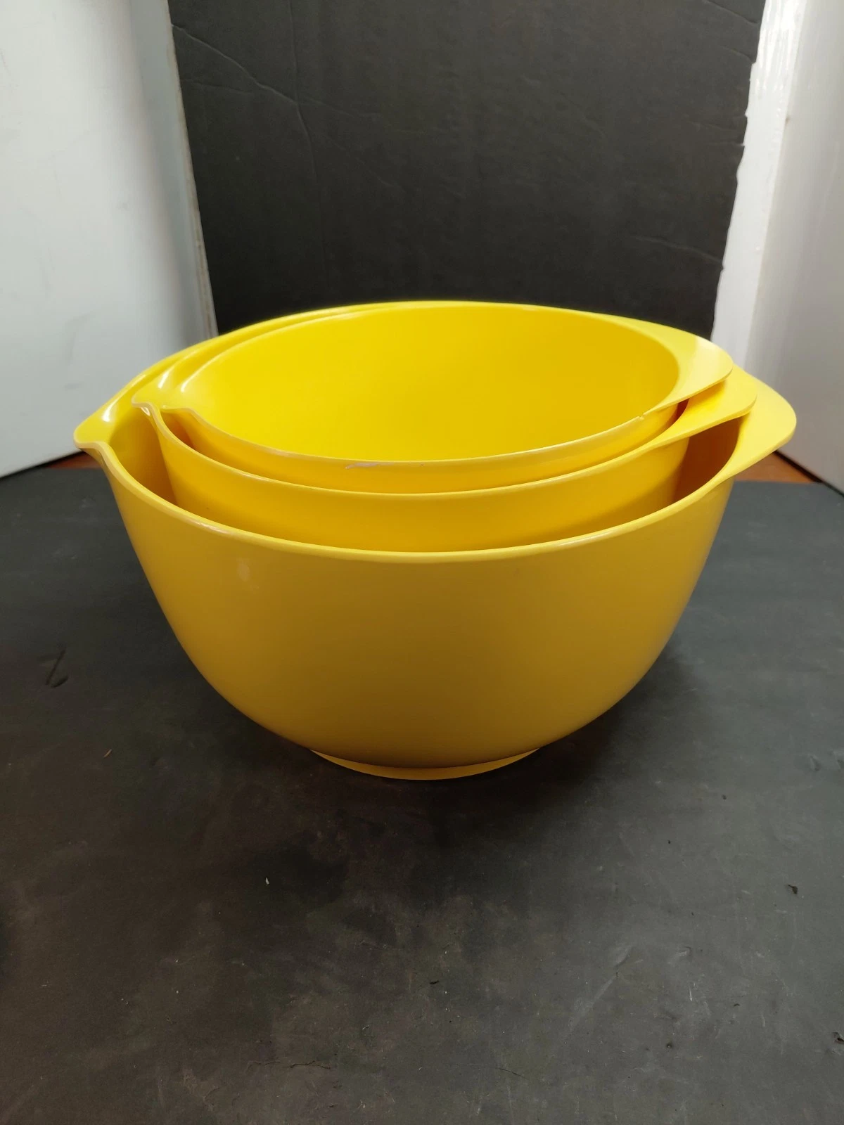 Set of 3 Architec Yellow Melamine Nesting Mixing Bowls