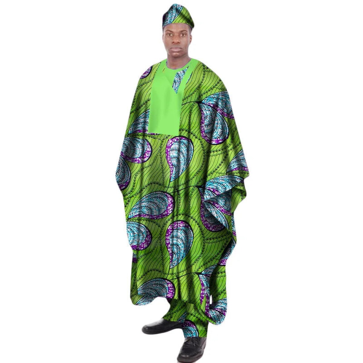 Men’s African Print Dashiki Robe Set with Hat M250130 | eBay