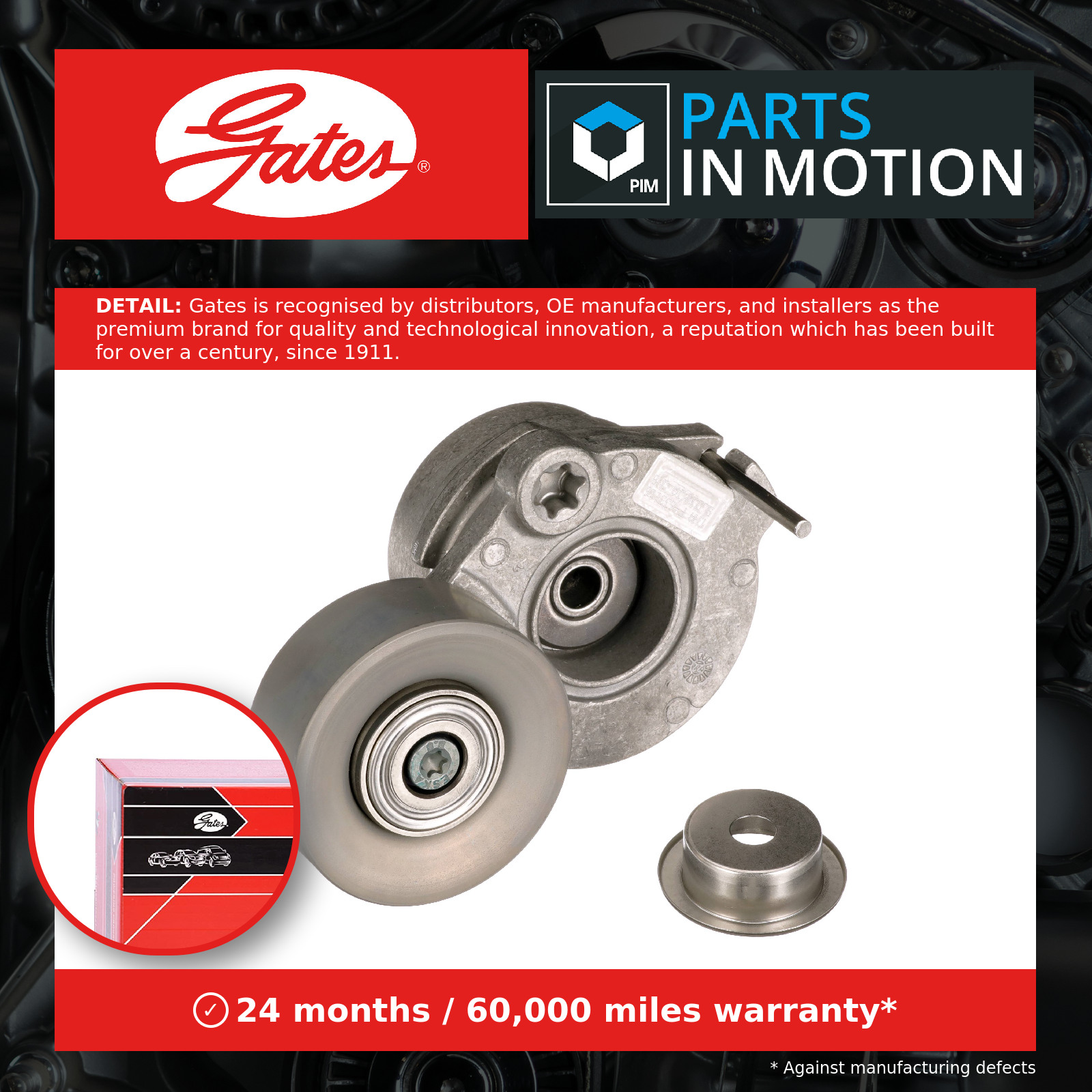 Gates T39498 V-Ribbed Belt Belt Tensioner Fits Audi A8 Q7 VW Amarok Touareg - Image 9