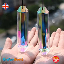 2PCS Crystal Sun Catcher Prism Pendants Rainbow Maker Home Garden Hanging Decor