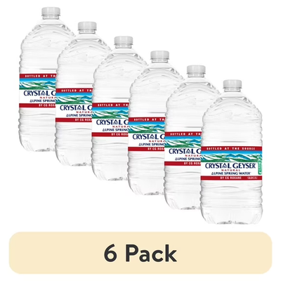 #ad 6 pack Crystal Geyser Alpine Spring Water 1 Gallon Plastic Jug free shipping $7.90