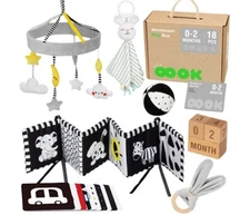 MONTESSORI PLAY BOX 0-2 Months 18 Piece Crib Bell