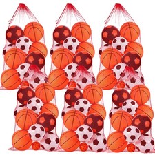 6 Pcs large Mesh Bag 24 x 48 inch Ball Mesh Drawstring Storage Sports Equipme...