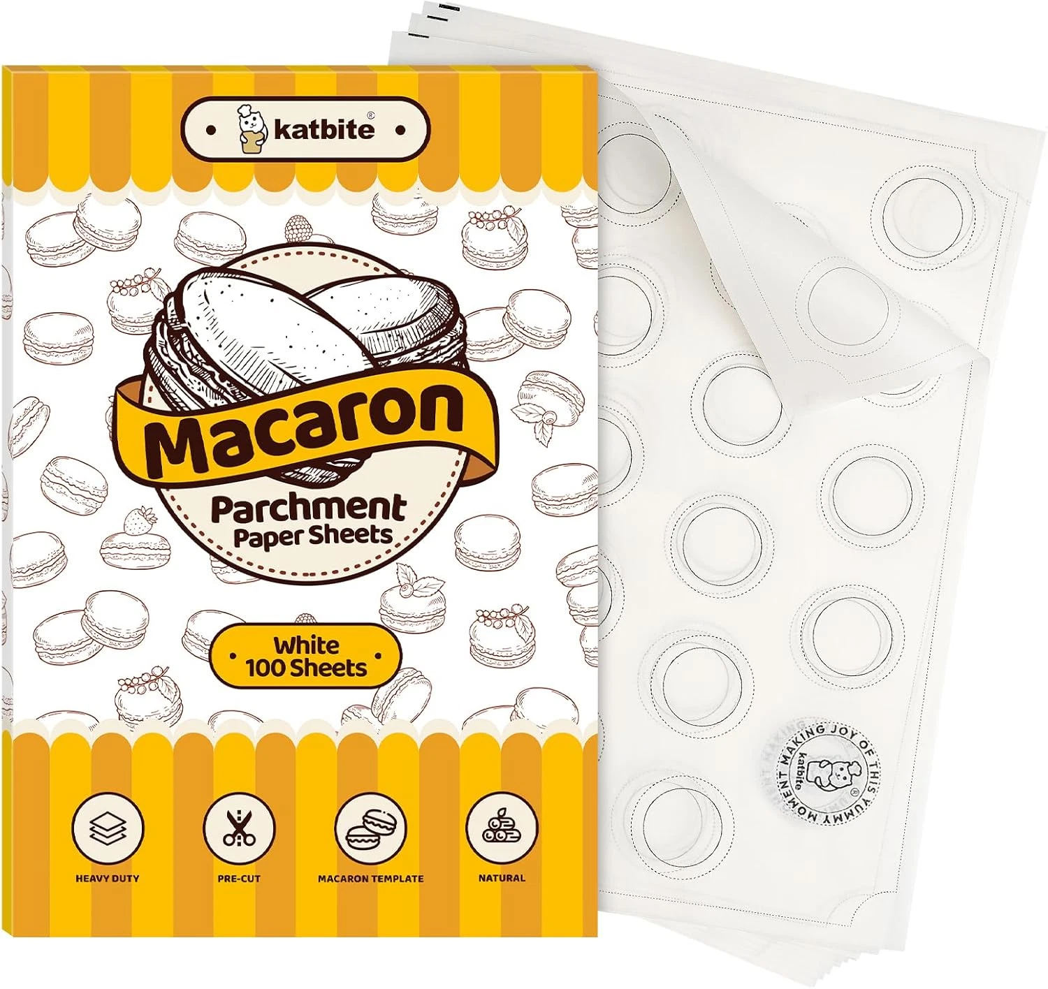 100 Macaron Parchment Sheets Template Baking, Cookie Parchment, Printed Circle B
Opens in a new wind