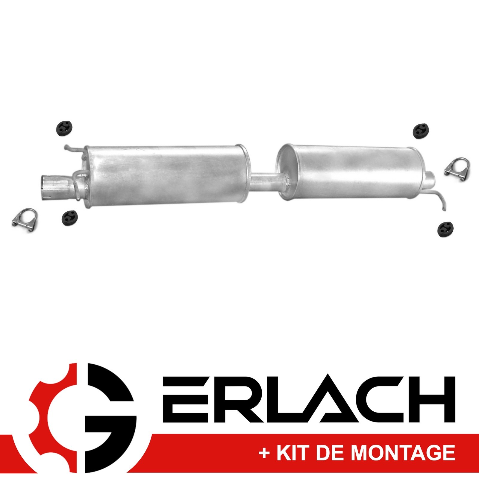 Silencieux intermédiaire pour Ford Transit 2.0 TD 1486 en acier aluminisé
