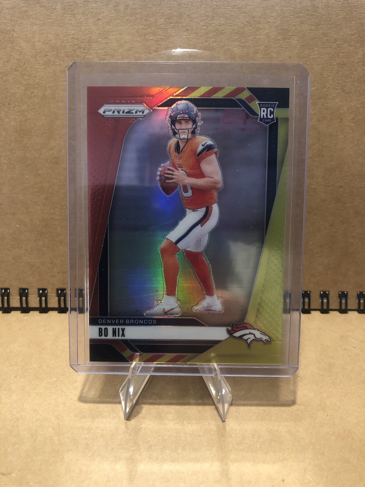 2024 Panini Prizm - Rookies Bo Nix #309 Red & Yellow Prizm /44 (RC)