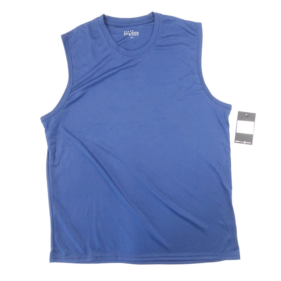 GALAXY BY HARVIC FITNESS SLEEVELESS ATHLETIC TEE TSHIRT MENS - SIZE: XL - NAVY