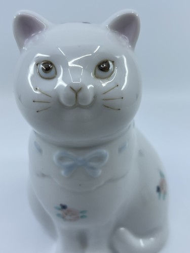 VTG Enesco Ceramic Cat Kitten Night lite Lamp 5”tall Cottage Core Farm House - Picture 4 of 21