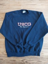 Vtg Jerzees USCG Coast Guard The Lifesaver Navy Blue Sweatshirt Adult Sz Large