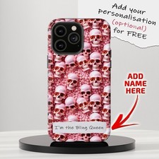 Personalized Tough Phone Case Skull Jewels. iPhone, Samsung Galaxy, Google Pixel