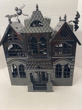 Yankee Candle Black Metal Halloween Haunted House Tea Light Mansion Manor