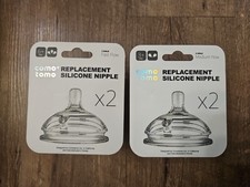 New SEALED Como Tomo 4 Silicone Replacement Nipples 2 MEDIUM Flow 2 FAST Flow