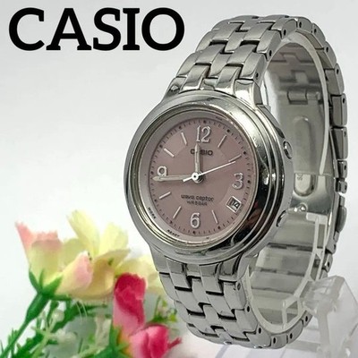 CASIO Wave Ceptor LWQ-120 Pink Dial Quartz Watch Date Function Solar