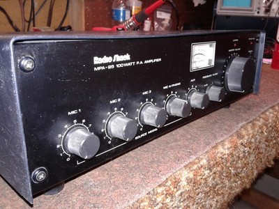 Radio Shack MPA-95 100 Watt Mono PA Amplifier, Serviced -  4 Mic 1 Aux 1 Phono  