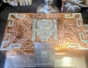 Rare Vintage Peruvian Box Over 130-145g of Sterling Silver Aztec Figure + $Clip!