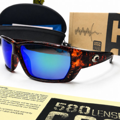 NEW Costa Del Mar Fantail Sunglasses Tortoise Blue Mirror Polarized 580P - 12