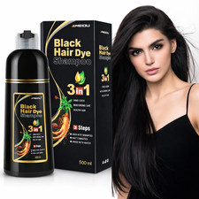 MEIDU Instant Black Hair Dye Shampoo for Women Man Hair Color Shampoo Gray Hair